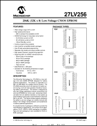 27LV256-20I/L datasheet: 256K (32Kx8) low-voltage CMOS EPROM 27LV256-20I/L