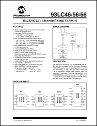 93LC46-I/SN datasheet: 1K 2.0V microwire EEPROM 93LC46-I/SN