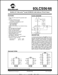 93LCS66-/P datasheet: 4K 2.5V microwire EEPROM with software write protect 93LCS66-/P
