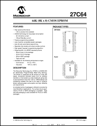 27C64-12/P datasheet: 64K (8Kx8) CMOS EPROM 27C64-12/P