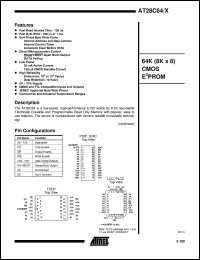 AT28C64X-12PC datasheet: 64K(8K x 8) CMOS EPROM AT28C64X-12PC