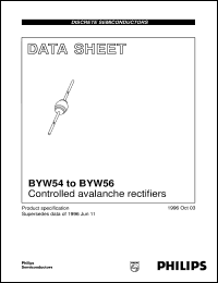 BYW54 datasheet: Controlled avalanche rectifiers BYW54