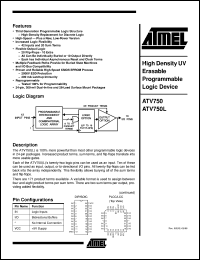ATV750-20PC datasheet: High density UV erasable programmable logic device ATV750-20PC