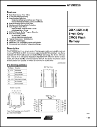 AT29C256-90PC datasheet: 256(32 x 8) 5-volt only CMOS flash memory AT29C256-90PC