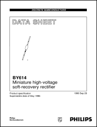 BY614 datasheet: Miniature high-voltage soft-recovery rectifier BY614