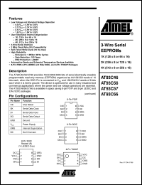 AT93C46-10SC datasheet: 3-wire serial EEPROM 1K(128 x  8 or 64 x16) AT93C46-10SC