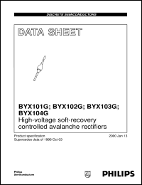 BYX101G datasheet: High-voltage soft-recovery controlled avalanche rectifiers BYX101G