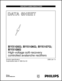 BYX106G datasheet: High-voltage soft-recovery controlled avalanche rectifiers BYX106G