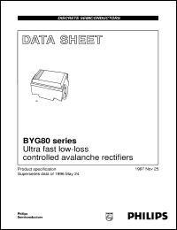 BYG80J datasheet: Ultra fast low-loss controlled avalanche rectifiers BYG80J