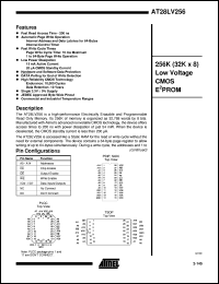 AT28LV256-20JC datasheet: 256K(32K x 8) low voltage CMOS EEPROM AT28LV256-20JC