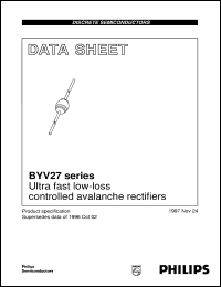 BYV27-50 datasheet: Ultra fast low-loss controlled avalanche rectifiers BYV27-50