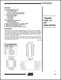 AT27C010-45JC datasheet: 1Megabit(128K x 8) OTP CMOS EPROM,35mA max AT27C010-45JC