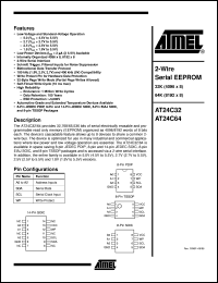 AT24C32-10PC datasheet: 2-wire serial EEPROM 32K(4096 x 8),400kHz AT24C32-10PC