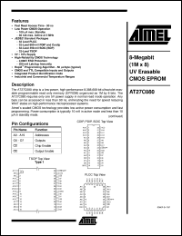 AT27C080-90JC datasheet: 8-Megabit (1M x 8) UV erasable CMOS EPROM AT27C080-90JC