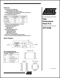 ATF16V8B-10JC datasheet: High-performance flash PLD ATF16V8B-10JC