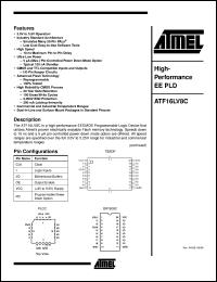 ATF16LV8C-15PI datasheet: High-performance EE PLD ATF16LV8C-15PI