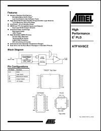 ATF16V8CZ-15SI datasheet: High performance EEPLD ATF16V8CZ-15SI