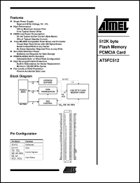 AT5FC512-20 datasheet: 512K byte flash memory PCMCIA card AT5FC512-20