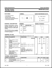 PBYR1645 datasheet: Rectifier diodes Schottky barrier PBYR1645