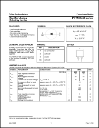 PBYR1635B datasheet: Rectifier diodes Schottky barrier PBYR1635B