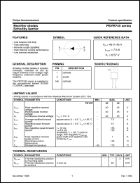 PBYR745 datasheet: Rectifier diodes Schottky barrier PBYR745