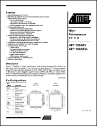 ATF1500ABV-15AC datasheet: High-performance EE PLD, 52.6 MHz ATF1500ABV-15AC