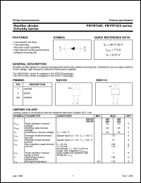 PBYR745X datasheet: Rectifier diodes Schottky barrier PBYR745X