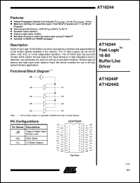 AT16244F-20YC datasheet: Fast logic 16-bit buffer/line driver, 6.0V AT16244F-20YC