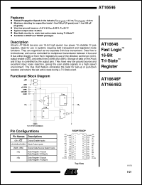 AT16646G-20XC datasheet: Fast logic 16-bit tri-state register, 6.0V AT16646G-20XC