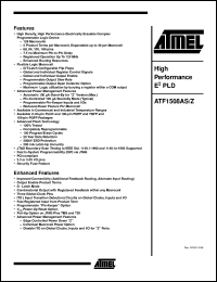 ATF1508ASZ-25AI100 datasheet: High performance EE PLD, 70MHz ATF1508ASZ-25AI100
