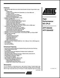 ATF1504AS-10JC68 datasheet: High-performance EE CPLD, 125 MHz ATF1504AS-10JC68