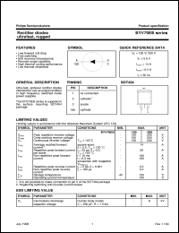 BYV79EB-100 datasheet: Rectifier diodes ultrafast, rugged BYV79EB-100