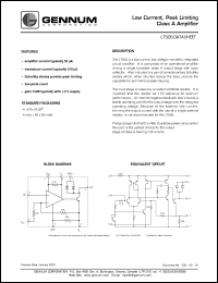 LT505 datasheet: Low current, peak limited class A amplifier, 3V DC LT505