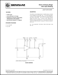 LE507 datasheet: Class A output stage with input biasing, 5V DC LE507