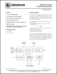 GT560 datasheet: Digitally controlled transconductance block, 5V DC GT560