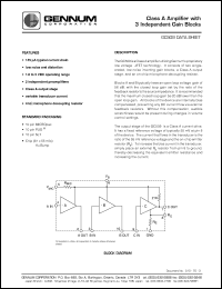 GC509 datasheet: Class A amplifier with 3 independent gain blocks , 5V DC GC509