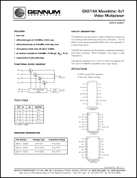 GX214-ACKC datasheet: Monolithic 4x1 video multiplexer GX214-ACKC