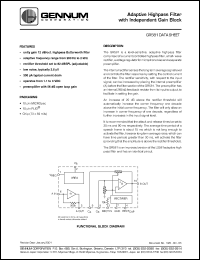 GR581 datasheet: Adaptive highpass filter with independent gain block GR581