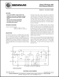 GS3018 datasheet: Class D preamp with anti-aliasing network, 6.20mm x 2.59mm x 2.92mm GS3018