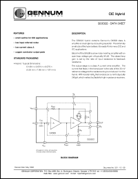 GS3022 datasheet: CIC hybrid, 3.53mm x 1.98mm x 1.91mm GS3022