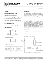 GB4571-CKA datasheet: Video buffer with precision strobed DC restore GB4571-CKA