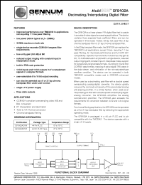 GF9102ACPM datasheet: Decimating/interpolating digital filter GF9102ACPM