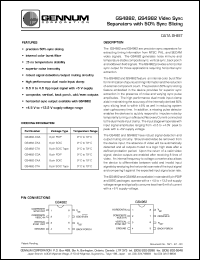 GS4882-CKA datasheet: Video sync separator with 50% sync slicing GS4882-CKA