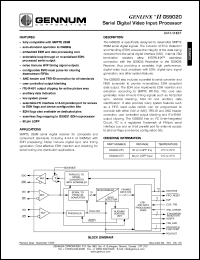 GS9020-CTV datasheet: GENLINX II serial digital video input processor GS9020-CTV