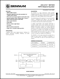 GS1504-CTD datasheet: HD-LINX HDTV adaptive equalizer GS1504-CTD