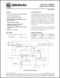 GS9022-CPJ datasheet: GENLINX Digital video serializer GS9022-CPJ