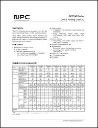 CF5746BCA datasheet: Analog clock CMOS IC CF5746BCA