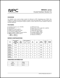 SM5002LCS datasheet: Crystal oscillator module IC, 50 to 70 MHz SM5002LCS