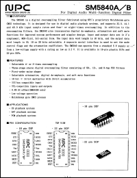 SM5840A datasheet: Multi-function digital filter for digital audio SM5840A