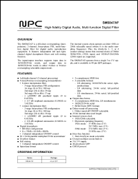 SM5847AF datasheet: High-fidelity digital audio, multi-finction digital filter SM5847AF